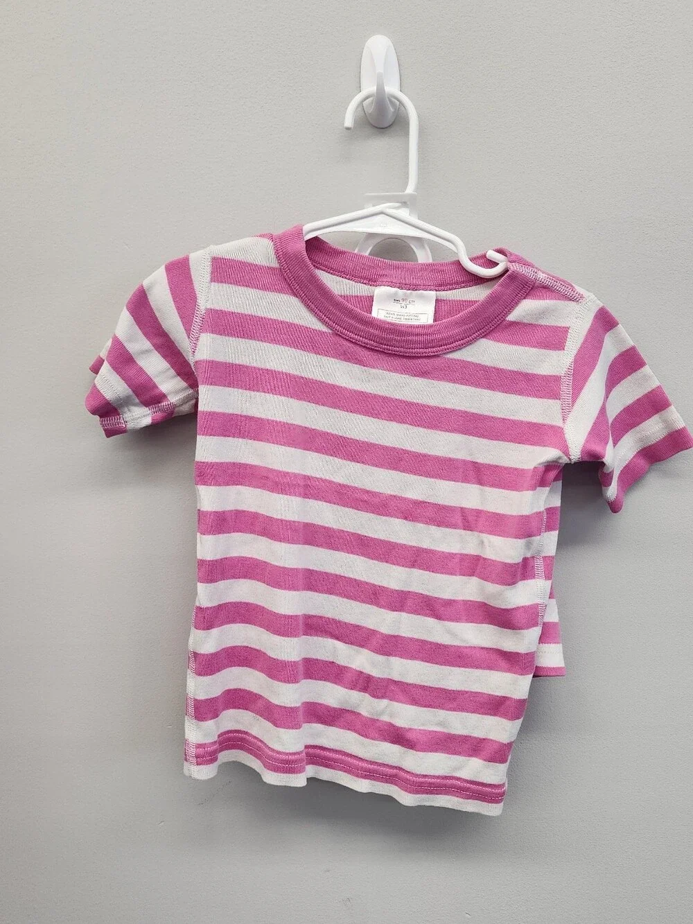 Hanna Andersson Pink White Stripe Organic Cotton Pajama Set Size 3 90cm